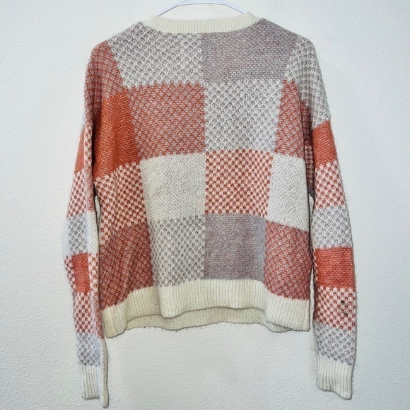 Abercrombie & Fitch Mohair Blend Long Sleeve Checker Plaid Pullover Sweater - Picture 7 of 7